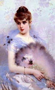 The Feathered Fan by Vittorio Matteo Corcos