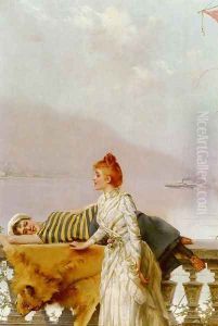 On The Balcony by Vittorio Matteo Corcos