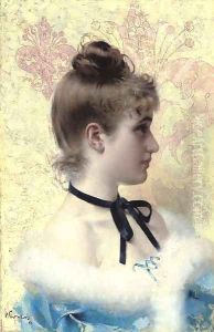 Lady in blue by Vittorio Matteo Corcos