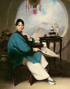 Portrait of a young Eurasian lady