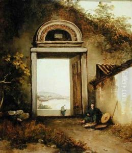View of Praya Grande, Macao, from a Doorway on Penha Hill, 1834