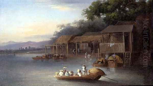 A Riverside Dwelling, Indo-China - view 1