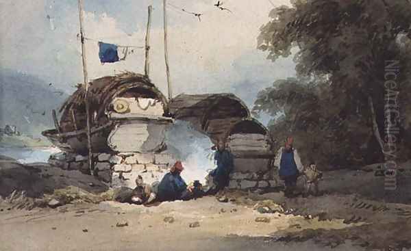 A Riverside Encampment, China - view 1