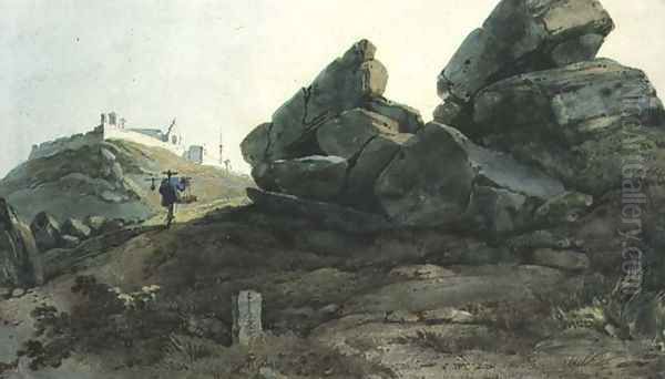 Rocks and a Hill Convent, China - view 1