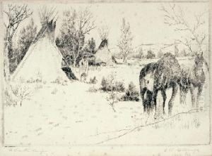 A Winter Canyon by Elling William Gollings