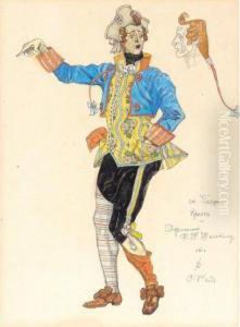 Costume Design For Fyodor
Chaliapin In The Role Of Tonio The Clown From The Opera 'pagliacci' by Alexander Yakovlev. Golovin