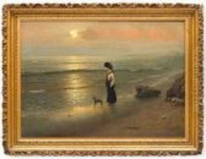 Dama En La Playa by Guillermo Gomez Gil