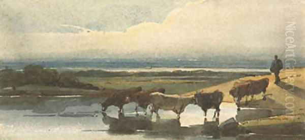 Cattle watering - view 1
