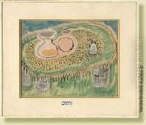 Naturemorte, Aquarelle Sur
Papier. Cachet De La Vente Gondouin En Bas Adroite. Ecole Francaise.
Dim.: 21,5x27 Cm by Emmanuel Gondouin