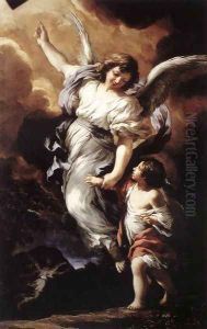 The Guardian Angel 1656 by Pietro Da Cortona (Barrettini)
