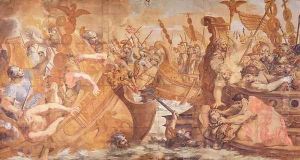 Roman Naval Battle by Pietro Da Cortona (Barrettini)