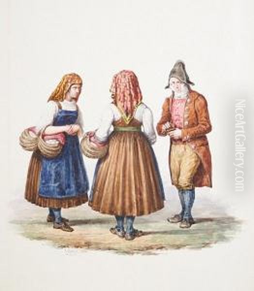 A Group Of Three Rustic Figures - view 1