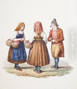 A Group Of Three Rustic Figures