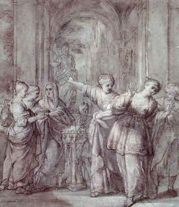 Santa Bibiana Refusing to Worship Pagan Gods, c.1624 by Pietro Da Cortona (Barrettini)