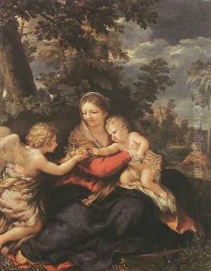 Holy Family Resting on the Flight to Egypt c. 1643 by Pietro Da Cortona (Barrettini)