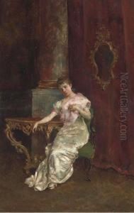 Elegant Lady In An Interior by Juan Antonio Gonzales