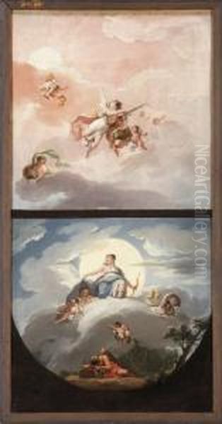 Un Boceto Doble: Alegoria De La Aurora Y Alegoria De La Noche - view 1