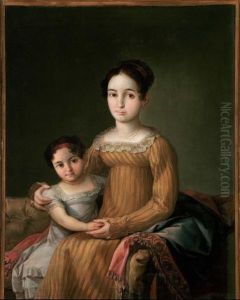 "retrato Doble Sedente De Madre E Hija", Ca