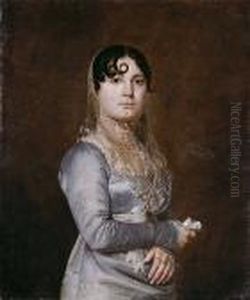 Retrato De Dama Con Traje Azul by Zacarias Gonzalez Velazquez