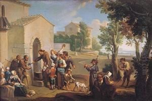 Franciscano Repartiendo Comida O La Sopa Boba