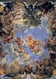Ceiling fresco with Medici coat-of-arms by Pietro Da Cortona (Barrettini)