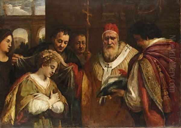 Saint Domitilla receiving the veil from Pope Clement - view 1