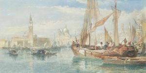 Il Isola De S. Giorgio Maggiore 
With Il Santamaria Della Salute In The Distance, From The Canale Di 
S.marco by Edward Alfred Angelo Goodall
