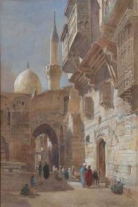 Figures In A Courtyard