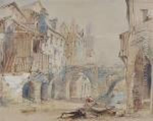 Pont De Gudet, Angers, Pencil And Wash Pont De Gudet, Angers, Pencil And Wash