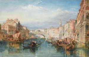 The Rialto Bridge, Venice by Edward Alfred Angelo Goodall