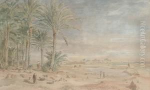 An Arab Village Near The Pyramids Of Geezeh by Edward Alfred Angelo Goodall