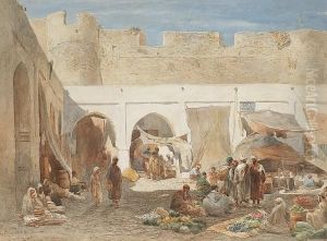 In The Souk, Tangier by Edward Alfred Angelo Goodall