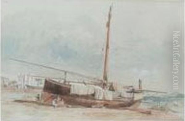 A Beached Boat, Ischia, Italy - view 1