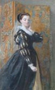 A Lady In Elizabethan Costume
Standing Before A Screen 'walter Goodall, 1867' (lower Right) A Lady In Elizabethan Costume
Standing Before A Screen 'walter Goodall, 1867' (lower Right)
