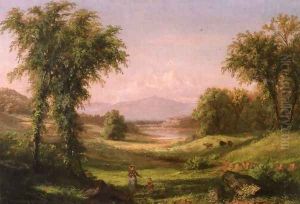 A New Hampshire Landscape, with Elma Mary Gove in the Foreground by Samuel Colman