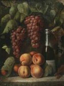 Still Life With Grapes, Peaches And A Bottleof Wine Still Life With Grapes, Peaches And A Bottleof Wine