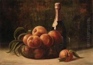 Still Life With Peaches And Champagne