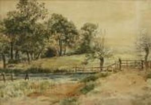 River Landscape Near Twyford by William Sidney Goodwin