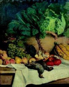 Natura Morta Con Frutta Verdura E Cacciagione by Michele Gordigiani