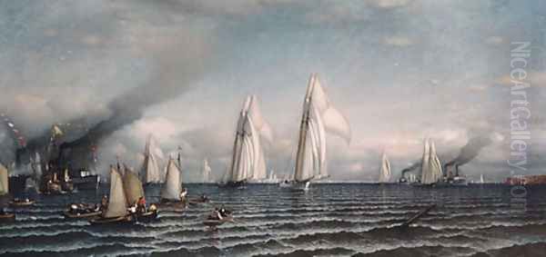 Finish--First International Race for America's Cup, August 8, 1870 - view 1