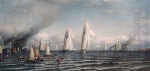 Finish--First International Race for America's Cup, August 8, 1870