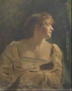 Suonatrice Di Mandolino by Michele Gordigiani