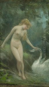 Leda And The Swan by Michele Gordigiani
