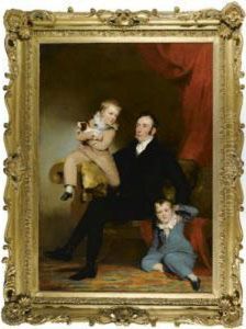 William Johnston Of Lathrick With His Two Sons by Sir John Watson Gordon