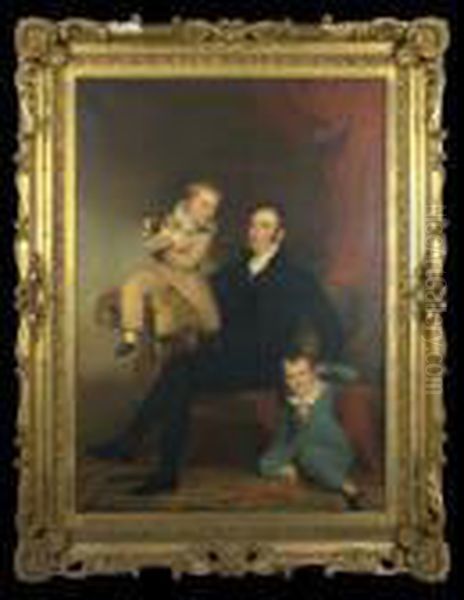 William Johnston Of Lathrick With His Elder Son (died Young) And
 His Younger Son George (died 1900) - view 1
