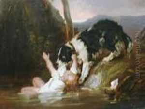 Watson, Enfant Sauve De La Noyade Par Un Chien by Sir John Watson Gordon