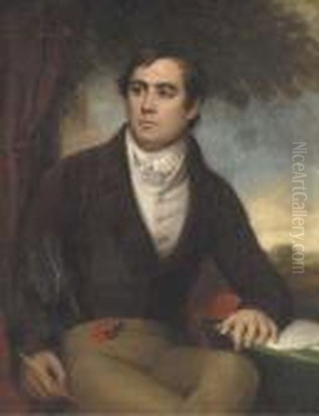 Portrait Of A Gentleman, Seated Three-quarter Length At A Writingtable - view 1