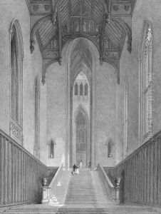 The Great Western Hall leading to the Grand Saloon or Octagon, Fonthill Abbey, 1823 by George Cattermole