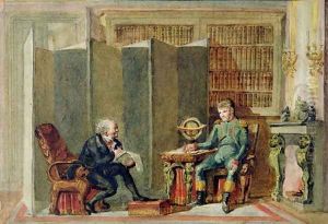 Napoleon Dictating his Memoirs at St. Helena to Comte Las Casas by George Cattermole
