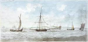 Shipping Off Heligoland, North Sea by Charles Gore